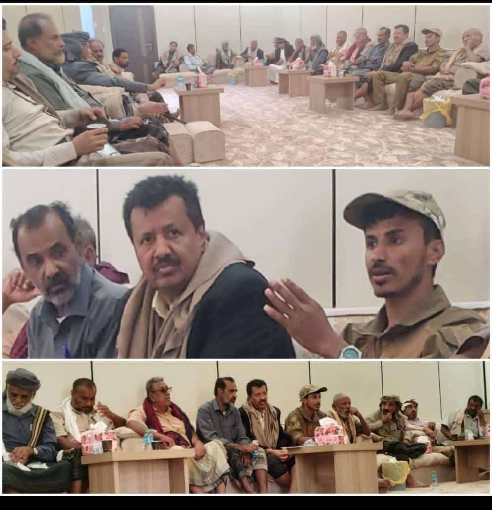 لقاء موسع لترجمة تلاحم قبلي وعسكري لحماية المكتسبات الوطنية وتعزيز الاستقرار في مديرية رضوم