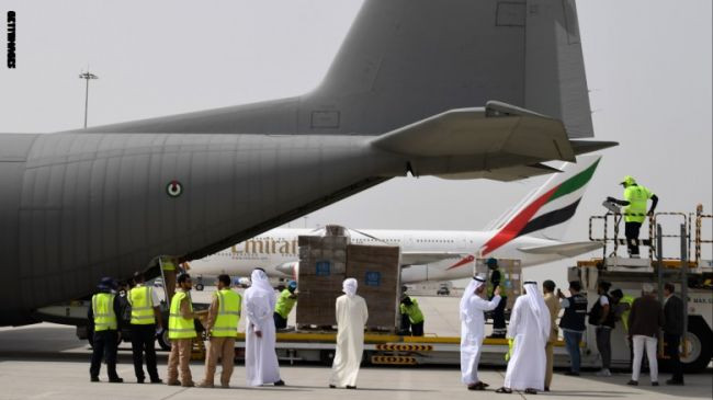 الإمارات تدعم عدن بـ120 طناً من الإمدادات الطبية